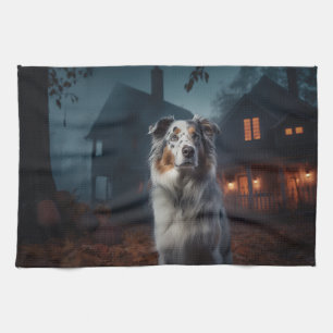 Linge De Cuisine Berger Australien Halloween Épouvantable
