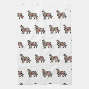 Linge De Cuisine Bernese Mountain Dog Geo Silhouette Plaid