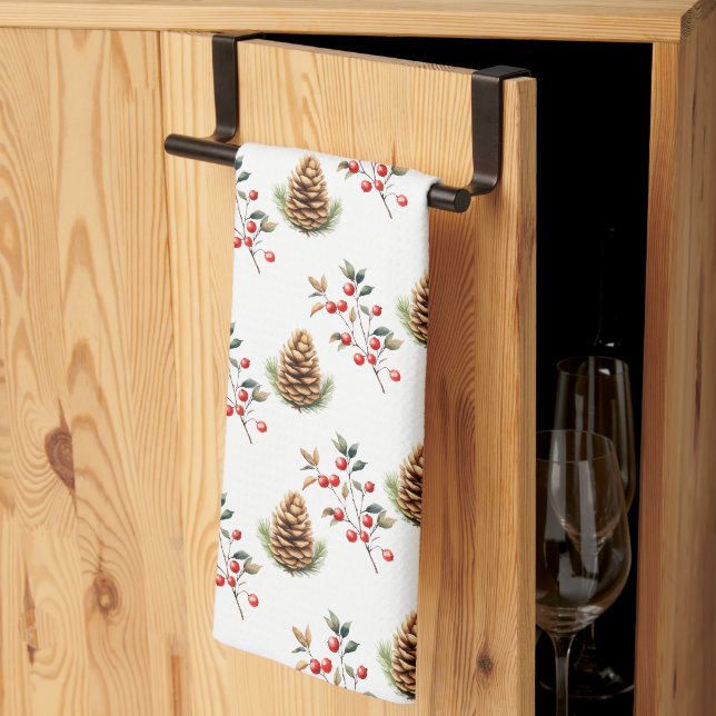 Linge De Cuisine Berries Et Pinecones (Pliage en tiers)