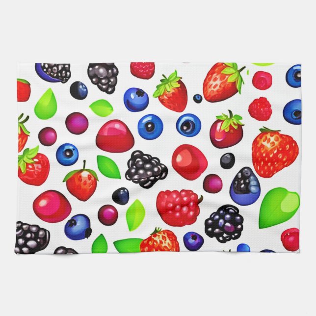 Linge De Cuisine Berry Burst : Motif de fruits (Horizontal)