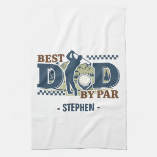 Linge De Cuisine Best Dad By Par - Golf Papa Silhouette Design