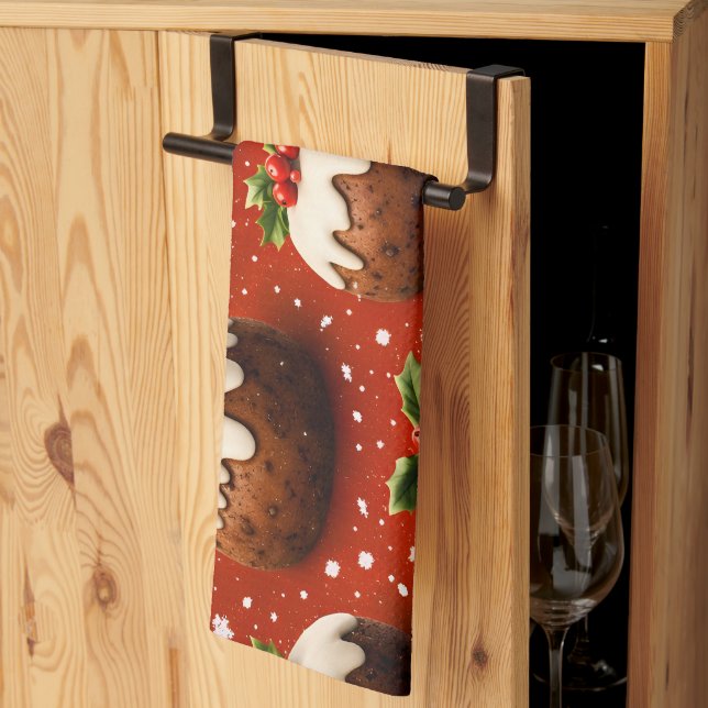 Linge De Cuisine Best of Christmas pudding holiday tea towel (Pliage en tiers)