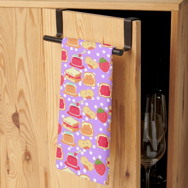 Linge De Cuisine Beurre D'Arachide Et Jelée De Fraise (Pliage en tiers)