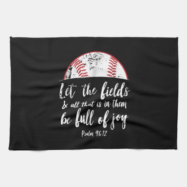 Linge De Cuisine Bible de baseball Verse mignon Psaume chrétien 96 (Horizontal)