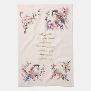 Linge De Cuisine Bible moineau personnalisable Verse rose pâle 2