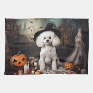 Linge De Cuisine Bichon Frise Citrouilles Halloween effrayant