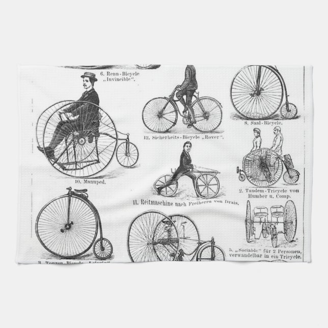 Linge De Cuisine Bicyclette à grande roue Penny Farthing (Horizontal)