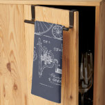 Linge De Cuisine Bicyclette antique 1887 Penny Farthing Brevet<br><div class="desc">À partir de 1887,  dessin technique d'une bicyclette,  souvent appelé Penny Farthing</div>