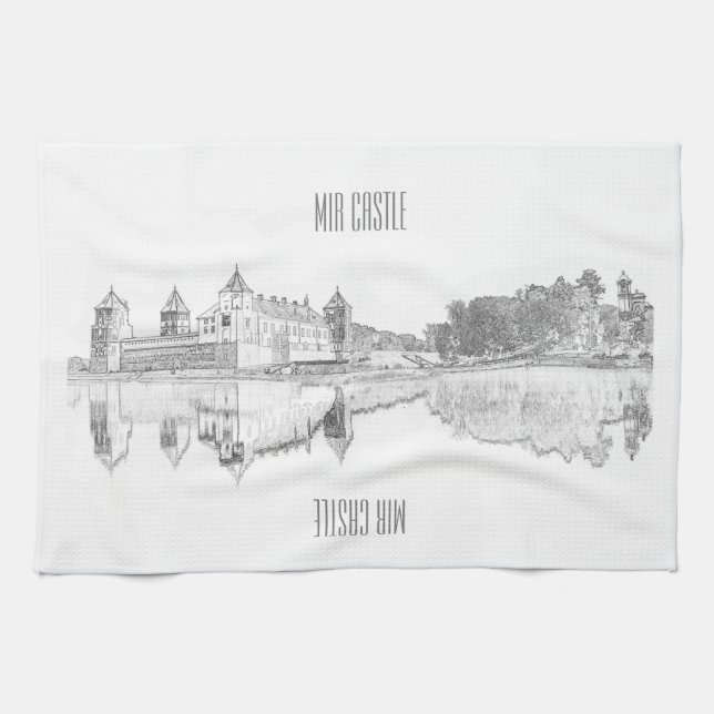 Linge De Cuisine Biélorussie Mir Castle Architecture croquis (Horizontal)