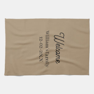 Linge De Cuisine Bienvenue à la maison ajout du nom de famille inau