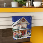 Linge De Cuisine Bienvenue à notre Camion Rouge Noël de Farmhouse<br><div class="desc">Une ferme vintage,  un vieux camion rouge chargé d'un sapin de Noël,  et un ciel étoilé bleu foncé. C'est très accueillant de trouver ces belles serviettes de cuisine à donner ou à garder</div>
