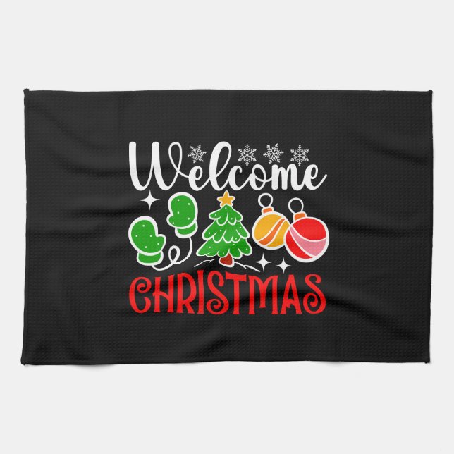 Linge De Cuisine Bienvenue Noël-63758 (Horizontal)