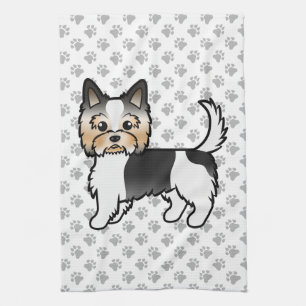 Linge De Cuisine Biewer Yorkshire Terrier Chien de Dessin Animé & P