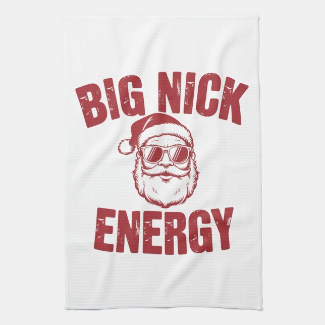 Linge De Cuisine Big Nick Energy Funny Père Noël Rude Christmas Jok (Vertical)