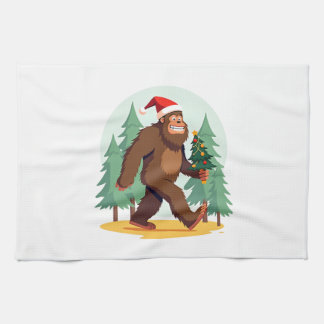 Linge De Cuisine Bigfoot Christmas Tree Santa Hat (1)