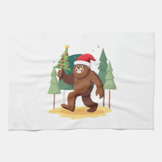 Linge De Cuisine Bigfoot Christmas Tree Santa Hat (4)