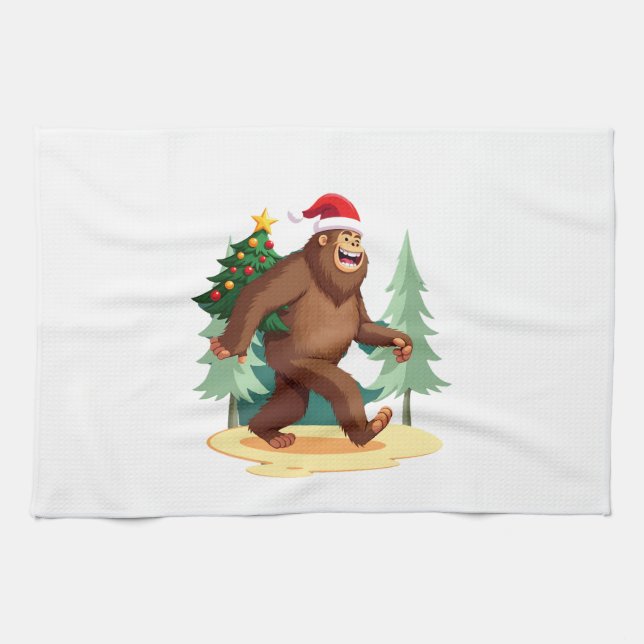 Linge De Cuisine Bigfoot Christmas Tree Santa Hat (5) (Horizontal)