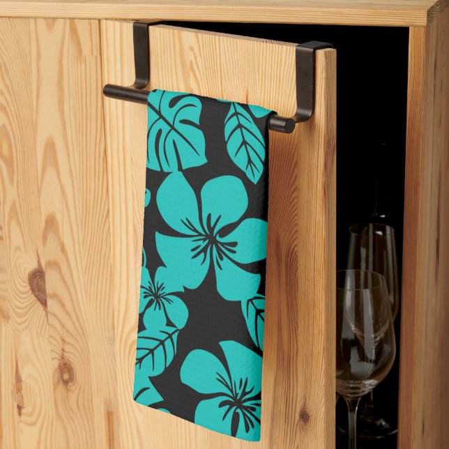 LINGE DE CUISINE BIKINI ROSE (NOIR/TURQUOISE) (Pliage en tiers)