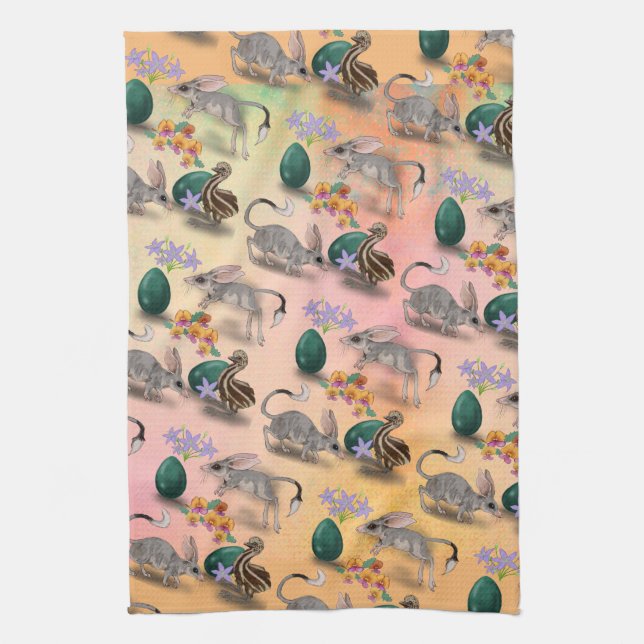 Linge De Cuisine Bilby de Pâques et fleurs australiennes (Vertical)