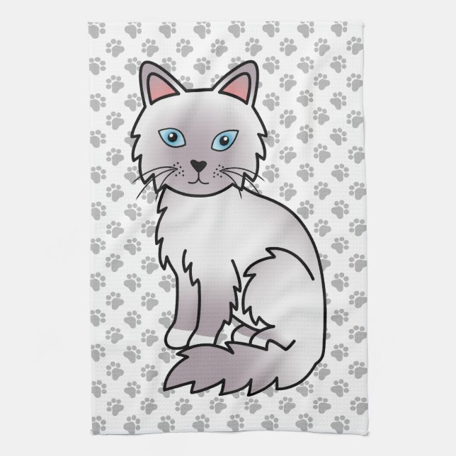 Linge De Cuisine Birman Lilac Point / Ragdoll Chat Mignon & Pattes (Vertical)