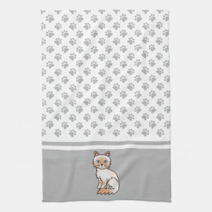 Linge De Cuisine Birman / Ragdoll tigré pointe rouge Chat & Pattes