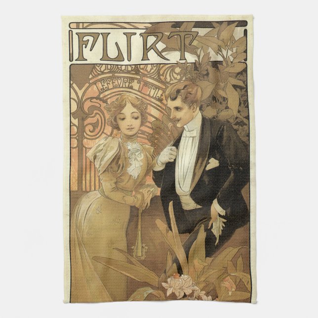 Linge De Cuisine Biscuits Flirt Art Nouveau Vintage, Alphonse Mucha (Vertical)