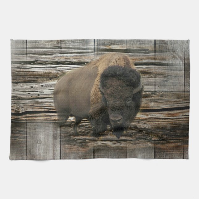 Linge De Cuisine Bison de bois (Horizontal)