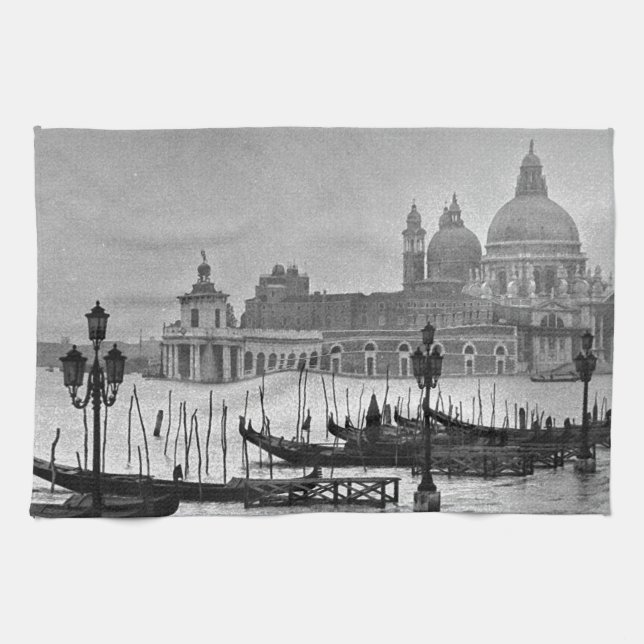 Linge De Cuisine Black Blanc Grand Canal Venise Italie Voyage (Horizontal)