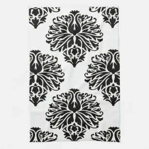 Linge De Cuisine Black Elegant Damask