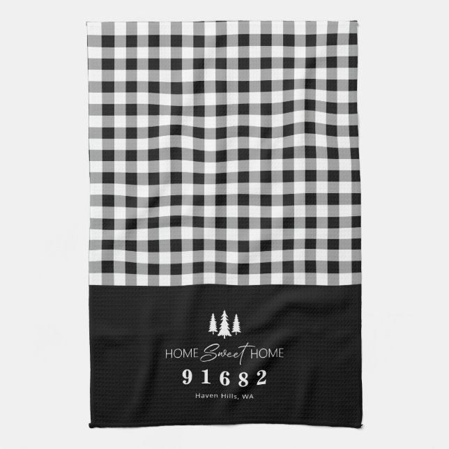 Linge De Cuisine Black En vichy Home Sweet Home Code zip personnali (Vertical)