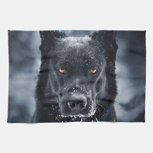 Linge De Cuisine Black German Shepherd
