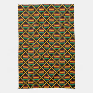 Linge De Cuisine Black, Green, Red, et Yellow Kente Cloth