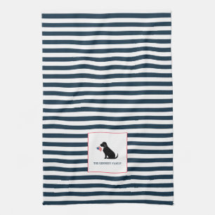 Linge De Cuisine Black Lab American Flag Nom de famille personnalis