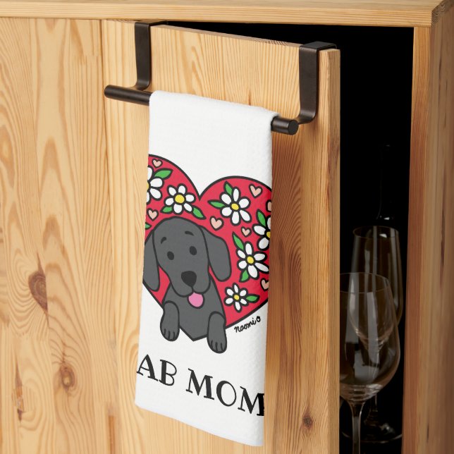 Linge De Cuisine Black Lab Maman Floral Heart Kitchen Towen (Pliage en tiers)