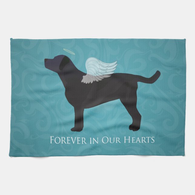 Linge De Cuisine Black Lab Pet Memorial Sympathy Pet Perte Concepti (Horizontal)
