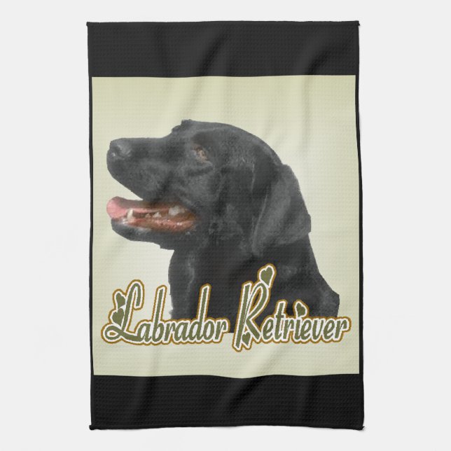 Linge De Cuisine Black Labrador (Vertical)