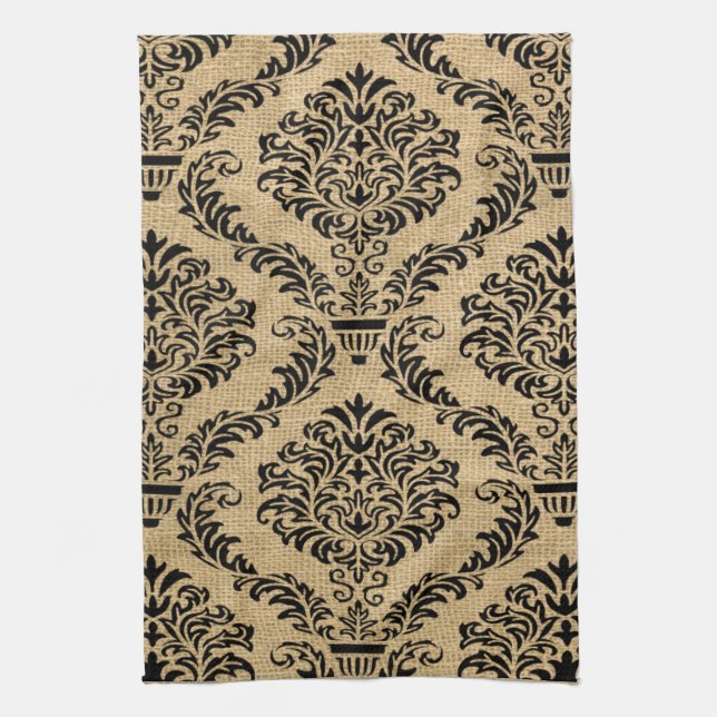 Linge De Cuisine Black Parisian Moods Damask (Vertical)