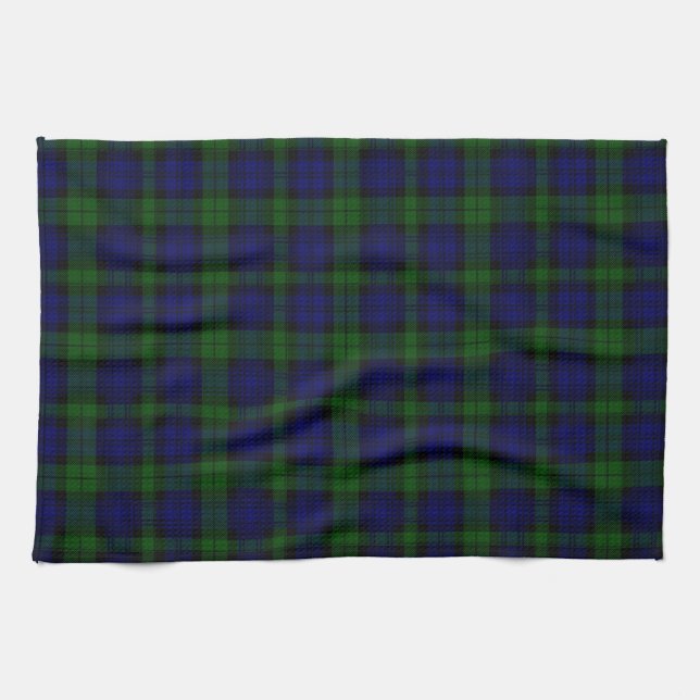 Linge De Cuisine Black Watch Tartan bleu vert Plaid (Horizontal)