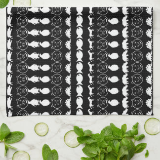 Linge De Cuisine Black White Animaux Modernes Motif