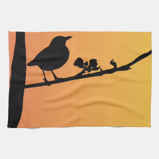 Linge De Cuisine Blackbird Silhouette (Horizontal)