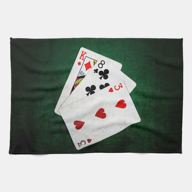 Linge De Cuisine Blackjack 21 point - Roi, Huit, Trois (Horizontal)