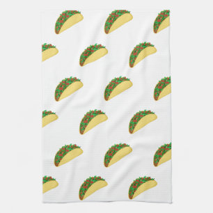 Linge De Cuisine Blanc de motif de taco