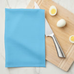 Linge De Cuisine Blanc Elegant Ciel Bleu Couleur Solide Créer Votre<br><div class="desc">Créez votre propre téléchargement personnalisé Ajoutez votre monogramme Photo initiale ou logo Nom du texte Élégant Cuisine et repas modernes / Table et linge de cuisine / Modèle blanc Sky Blue Solid Color Kitchen Towel.</div>