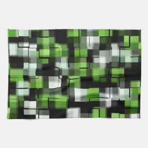 Linge De Cuisine Blanc noir vert