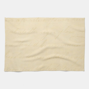 Linge De Cuisine Blanc vintage de modèle des textes d'antiquité d