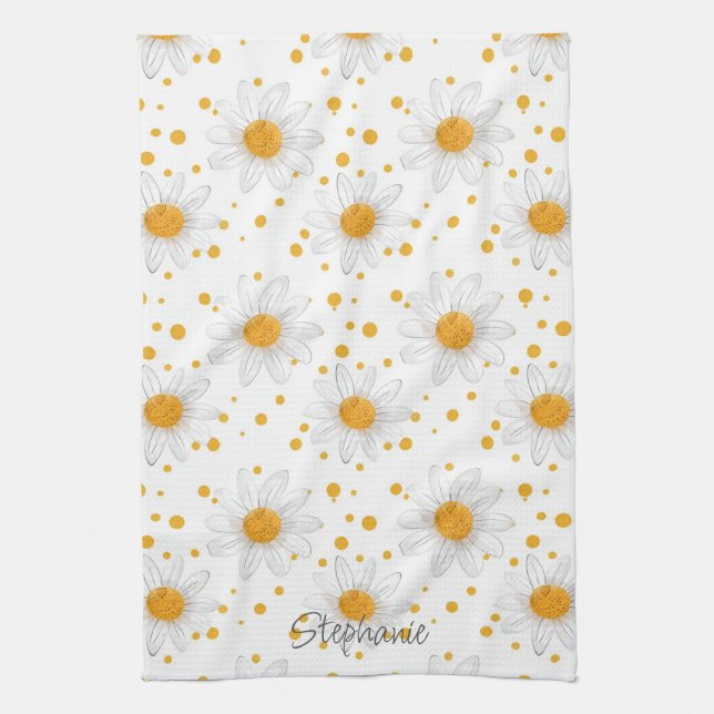 Linge De Cuisine Blancs clairs avec Centres Jaunes (Vertical)