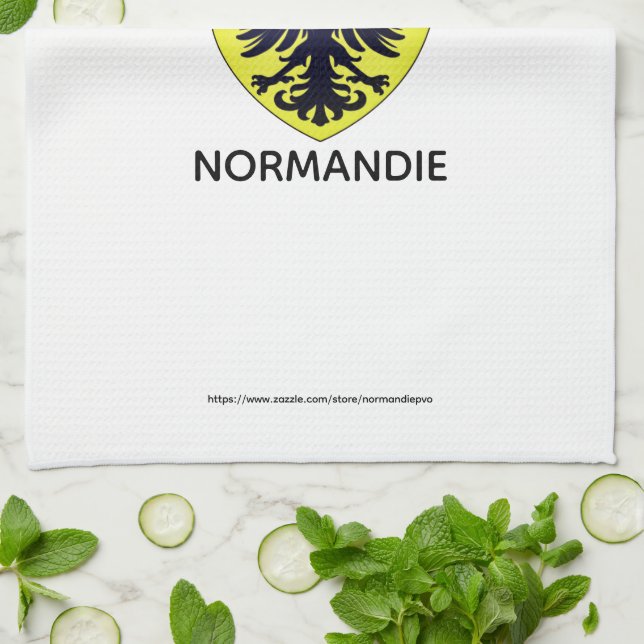 Linge de cuisine - blason de L'Aigle - Normandie (Plié)