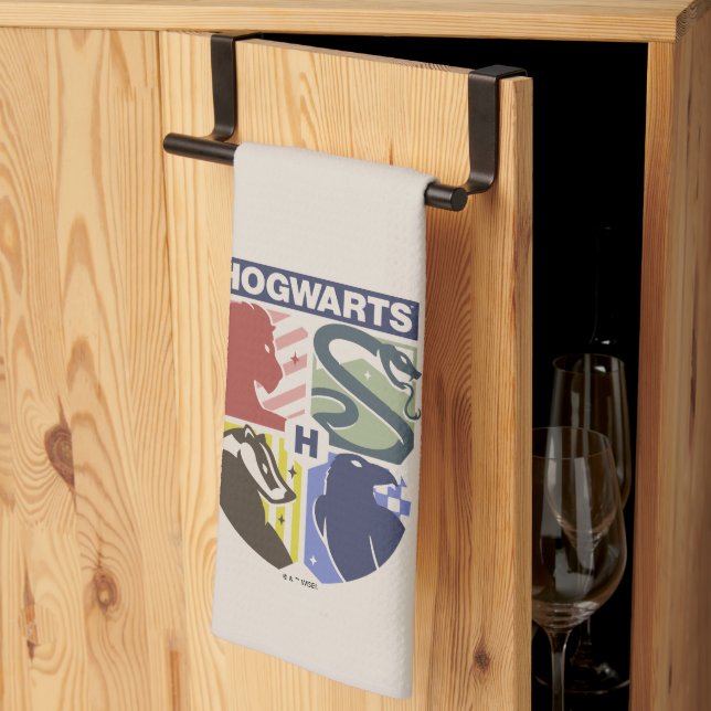 Linge De Cuisine Blason timbré vintage HOGWARTS™ (Pliage en tiers)