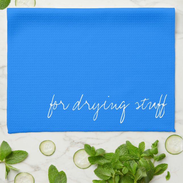 Linge De Cuisine bleu azur personnalisé (Plié)