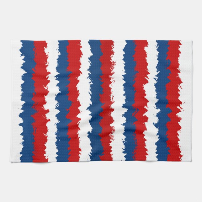 Linge De Cuisine Bleu, blanc et rouge Cool (Horizontal)